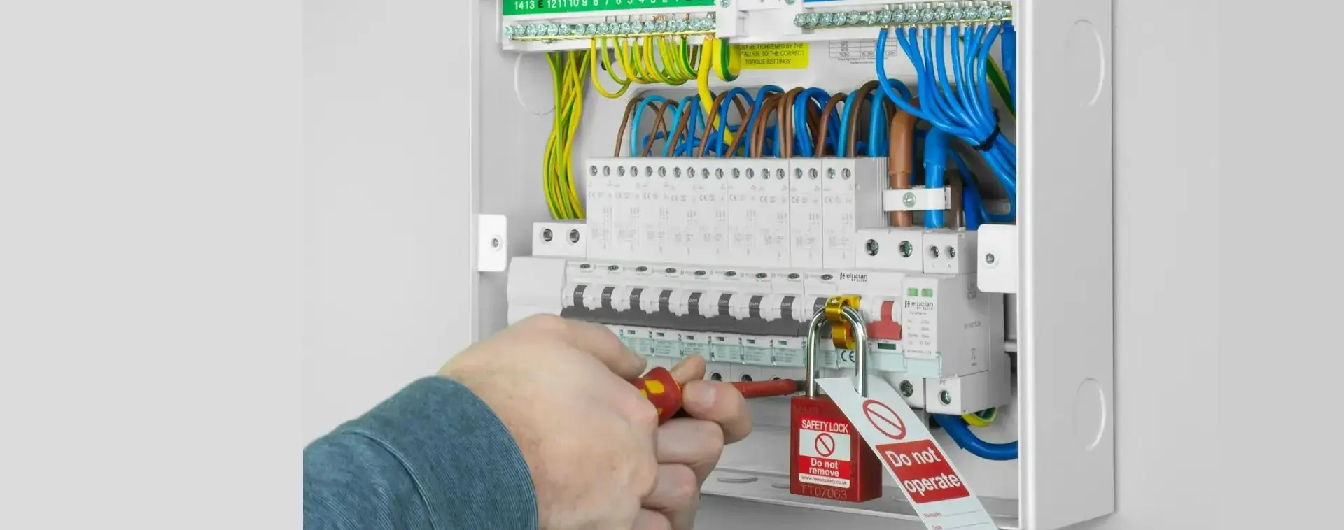 New fuse board being installed by a qualified electrician