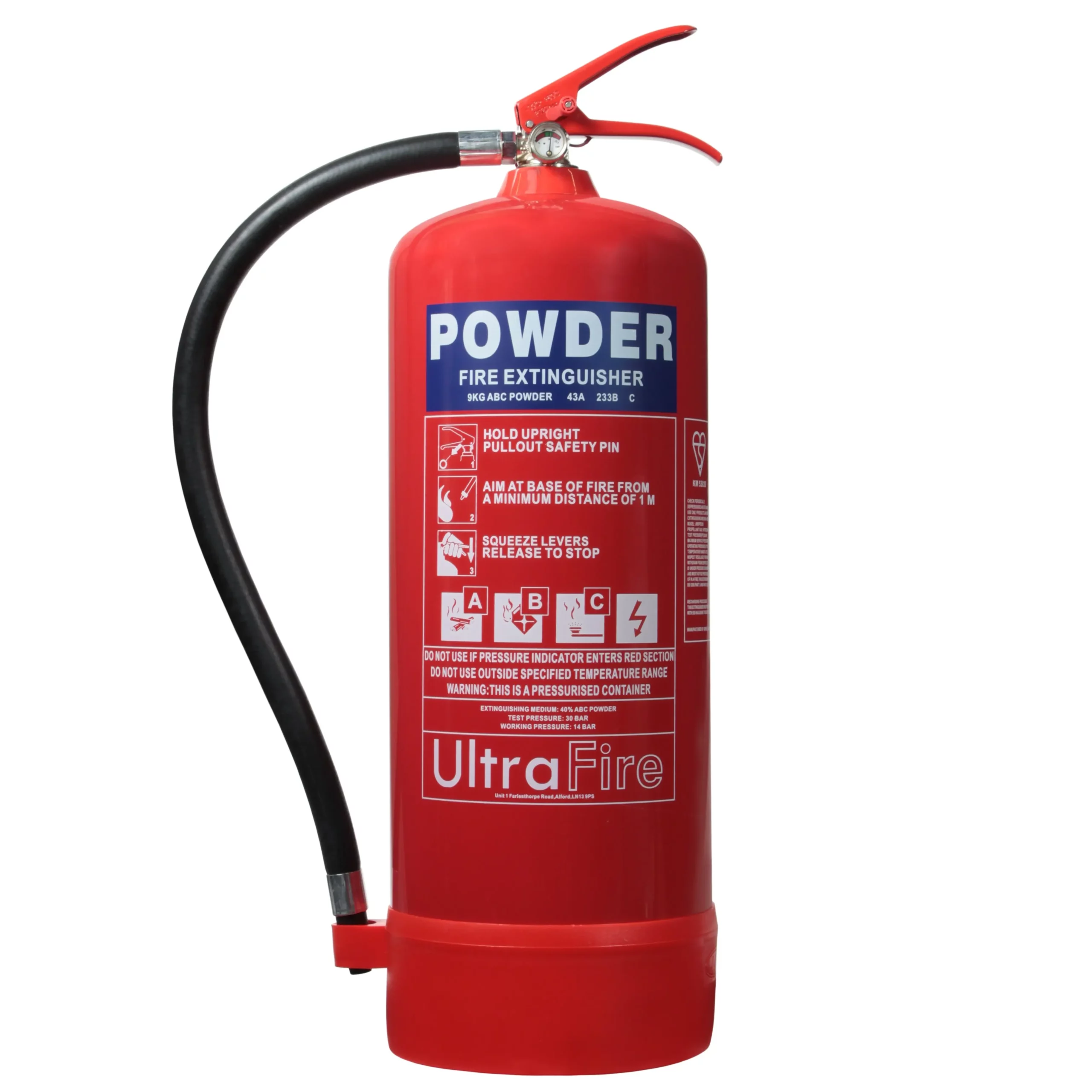 Servicing and checks for fire extinguishers like this powder fire extinguisher.