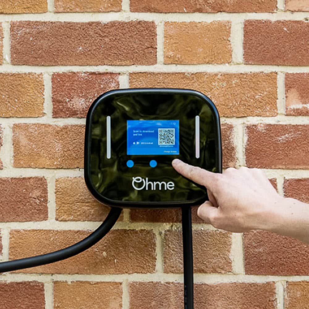 Ohme Home Pro 2 7.4kW EV charger fitted on wall.