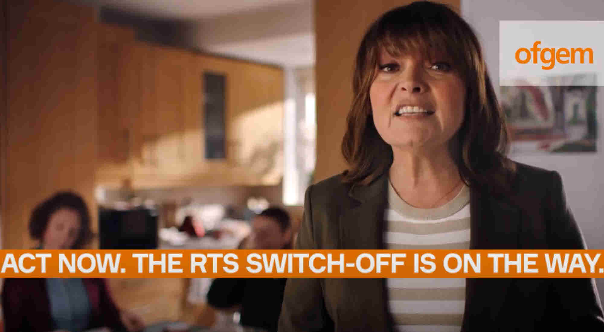 Lorraine Kelly fronting Ofgem advert talking about RTS meter switch off.