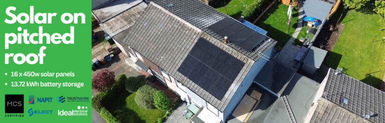 Installing solar panels on a pitched roof with battery storage - Case Study.