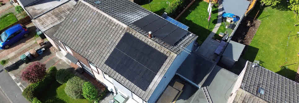 Case study of installing solar panels on a pitched roof with battery storage.