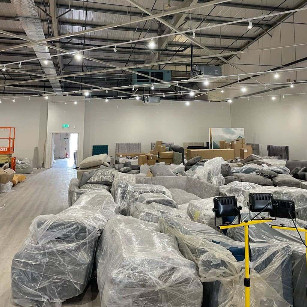 New commercial LED track lighting installed in this retail outlet.