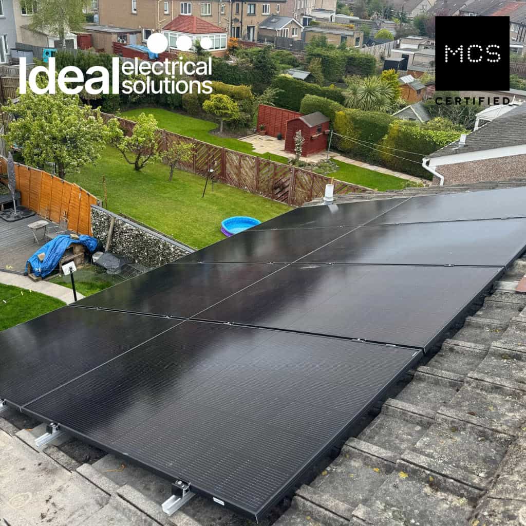 New solar panels fitted and looking great on this pitched roof in Edinburgh.