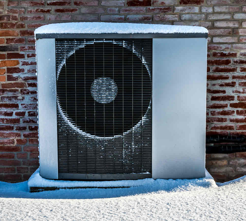 A Valliant air source heat pump keeping a building nice and warm in winter.