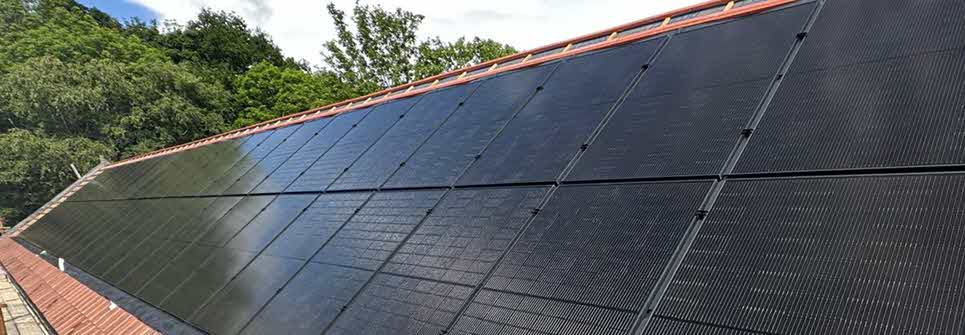 Full in-roof commercial solar installation for new Gospel Hall near Edinburgh.