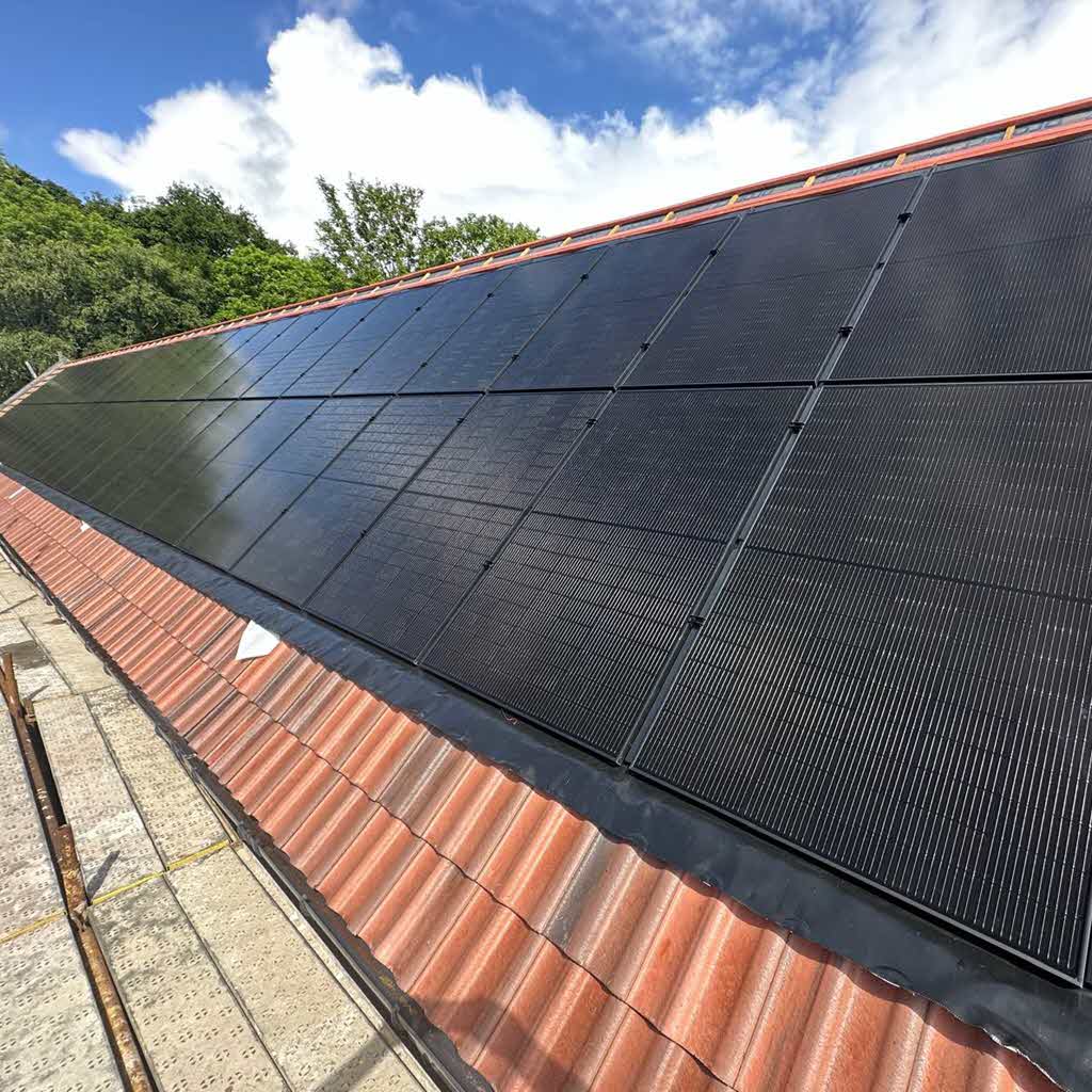 Solar panels successfully installed on church roof. Solar panels successfully installed on church roof.