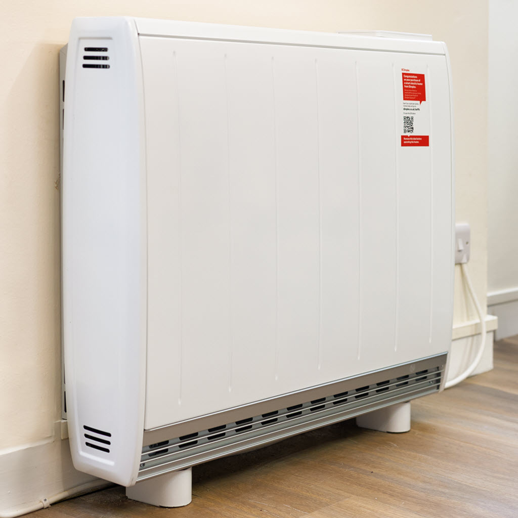 A newly installed Dimplex Quantum storage heater at The House of Hope.