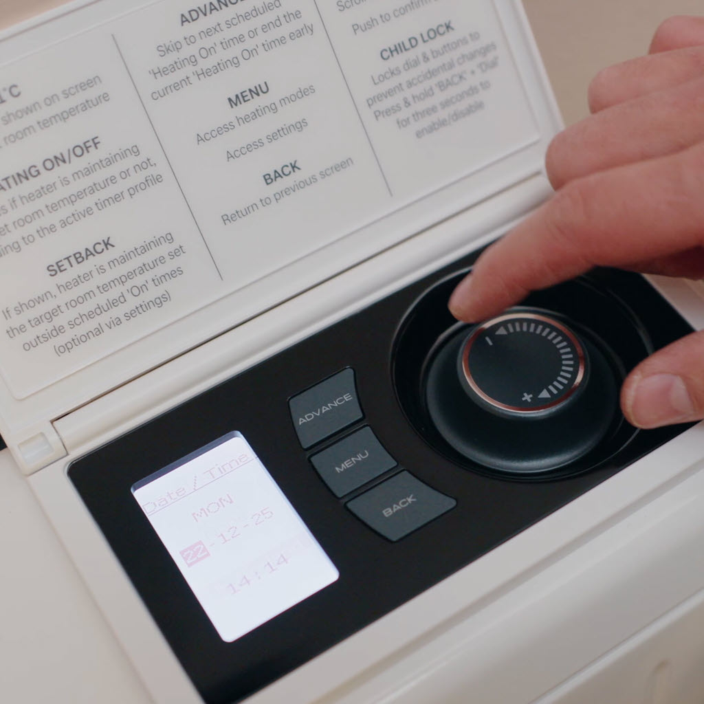 Adjust Quantum heaters using the Dimplex Home Control app via Wi-Fi hubs.