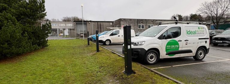Workplace EV charging installation in Edinburgh with OZEV grant support.