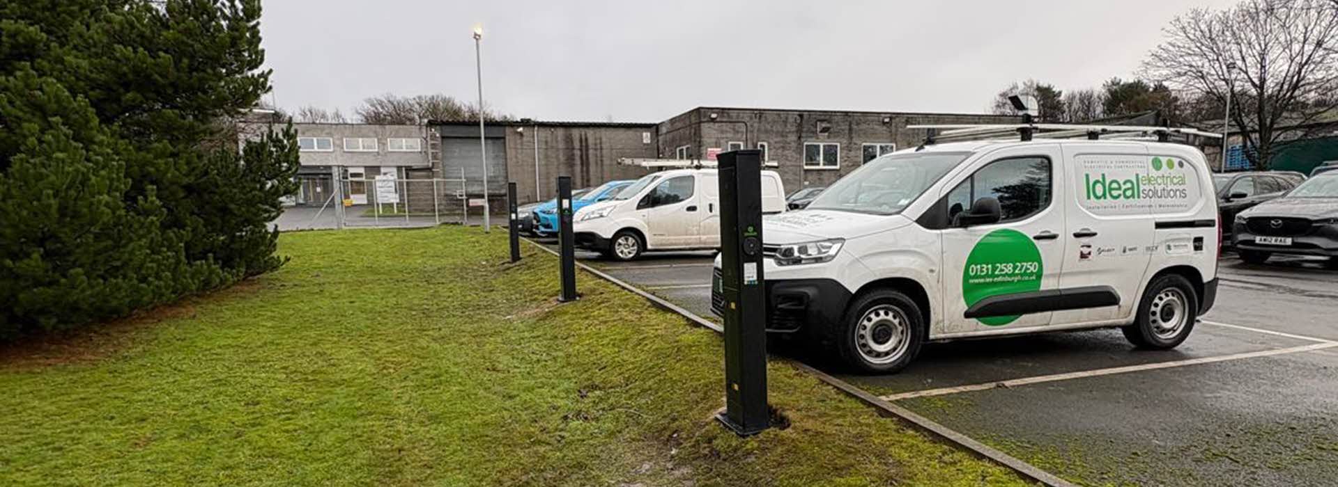 Workplace EV charging installation in Edinburgh with OZEV grant support.