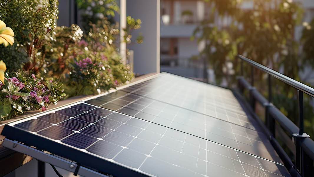 Plug in solar panels on a balcony.