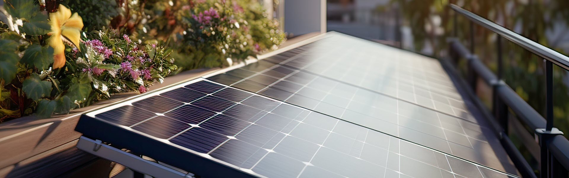 Plug in solar panels on a balcony.